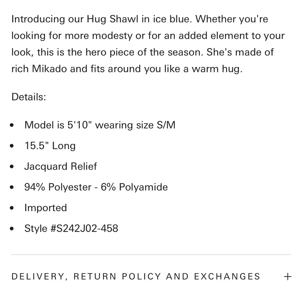 Sachin + Babi “The Hug Shawl” in Ice Blue 🧊🧊🧊 - Picture 5 of 10